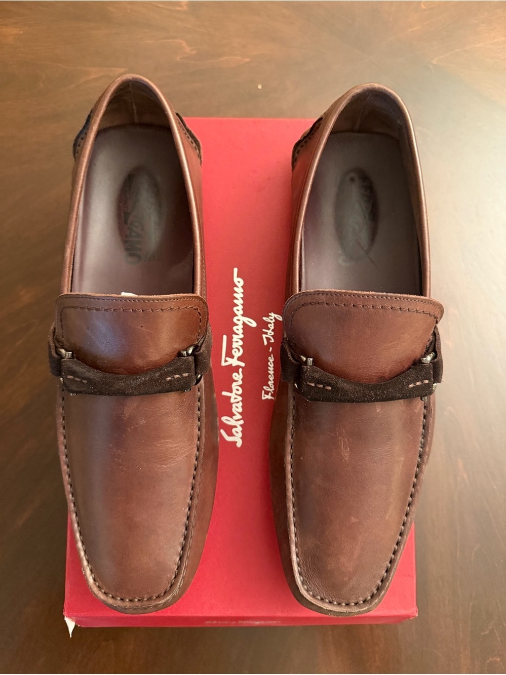 Salvatore Ferragamo Men’s Brown Leather Penny Loafers size 8.5